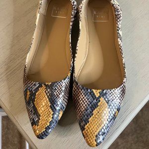 Kaari Blue Multicolor Crocodile Flats